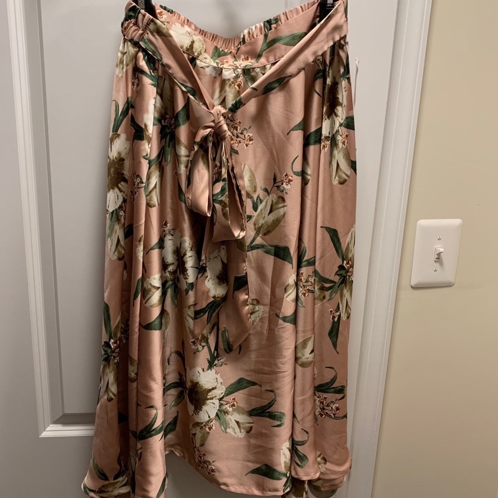 Silk midi skirt